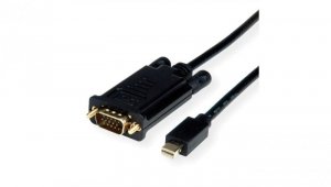 ROLINE Kabel Mini DisplayPort - VGA, Mini DP M - VGA M, zwart, 3 m