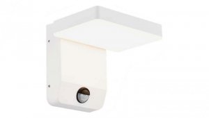 Lampa ścienna kwadratowa, kinkiet 350st LED 17W 2520lm 3000K biały z czujnikiem ruchu barwa WW biała ciepła IP65 V-TAC VT-11020S