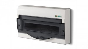 Rozdzielnica modułowa 1x12+2 natynkowa GREEN BOX RN 1/12+2 drzwi transparentne dymne N+PE IP40 2353-01