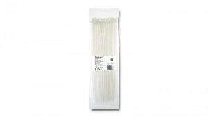 Qoltec Opaski zaciskowe Trytki kablowe 4.8*350mm 100 szt. Nylon66 UV Białe