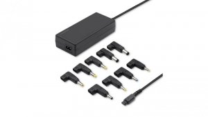 Qoltec Uniwersalny zasilacz do laptopa 65W Automatyczny MultiPlug 9 wtyczek +kabel zasilający