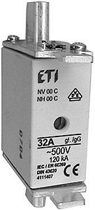 WT-00C NH000 GG K 100A WKŁADKA TOPIKOWA PRZEMYSŁOWA ZWŁOCZNA KOMBI 500V BM WT-NH
