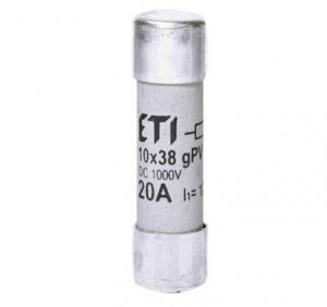 10X38 GPV 20A WKŁADKA TOPIKOWA CYLINDRYCZNA PV 1000V DC GREEN PROTECT