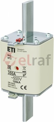 Wkładka bezpiecznikowa NH2 355A gF 500V 004139413