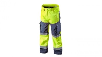 Długie spodnie ostrzegawcze odblaskowe, żółte SOFTSHELL robocze rozmiar M/50 NEO 81-750-M