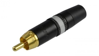 REAN Wtyk RCA Cinch na kabel do 6,1mm pozłacany czarno-biały NYS373-9