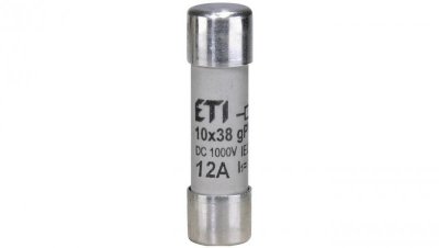 Wkladka bezpiecznikowa cylindryczna PV 10x38mm 12A gPV 1000V DC CH10 002625077