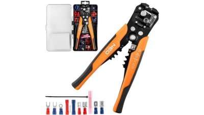 Automatyczny ściągacz izolacji uniwersalny 0,5-6mm2 do kabli solarnych PV czołowy 205mm z akcesoriami 01-542 NEO