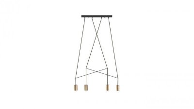 Nowodvorski lampa wisząca IMBRIA GU10 x 4 Lity mosiądz Przewód w oplocie Mosiądz 220-230 V MAX: 10W only LED