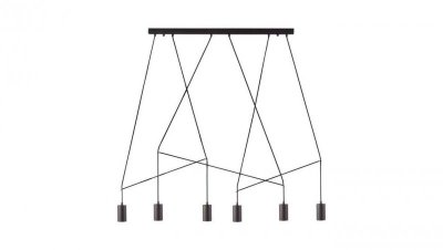 Nowodvorski lampa wisząca IMBRIA GU10 x 6 Stal lakierowana Przewód w oplocie Czarny ~220-230 V MAX: 35W