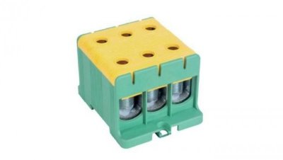 Blok rozdzielczy - odgałęźny 3 - polowy 35-150mm2 żółto-zielony montaż płaski FJ-E150/3/D 1000071