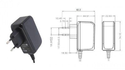 POS24100A-25 Wtyczkowy zasilacz impulsowy 24W 24V 1A z wtykiem DC - 2.5x5.5