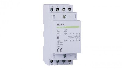 Stycznik modułowy cewka 25A 230V AC 2xNO + 2xNC TH35 instalacyjny 4-biegunowy 2-modułowy NOARK