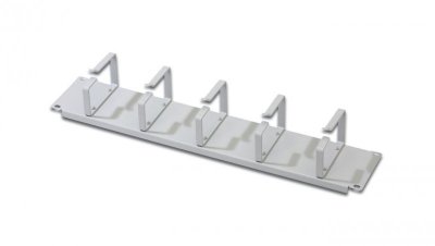 Organizator kablowy 19 2U, 5x uchwyty stalowe, 85x60mm, szary DN-19 ORG-2U
