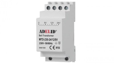 TRANSFORMATOR DZWONKOWY 230V NA DZWONEK 8V 12V 24V MTD-230-24/12/8V