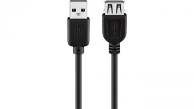 Przedłużacz USB 2.0 Hi-Speed, Czarny - Długość kabla 3 m