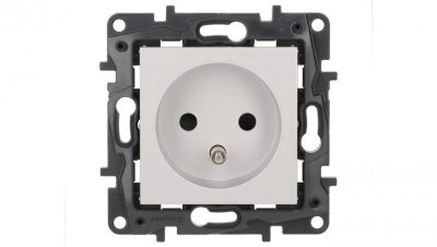 Niloe Step Gniazdo zasilające 2P+Z, zaciski automatyczne, z przesłoną aluminium 863333