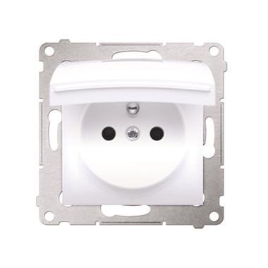 GNIAZDO 1X Z/U Z KLAPKĄ IP44 Z PRZESŁONAMI ZACISKI ŚRUBOWE 16A 250V