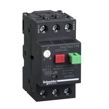 Schneider Electric Wyłącznik silnikowy GZ1E napęd przyciskowy I=0,25-0,4A zaciski skrzynkowe, GZ1E03