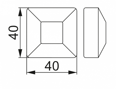 NOPAL40X40SR NAKŁADKA OCHRONNA NA PROFIL AL ZAŚLEPKA SZYNY SREBRNA