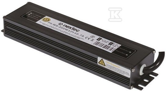 IP67 12V 16,7A 200W ZASILACZ LED  SLIM