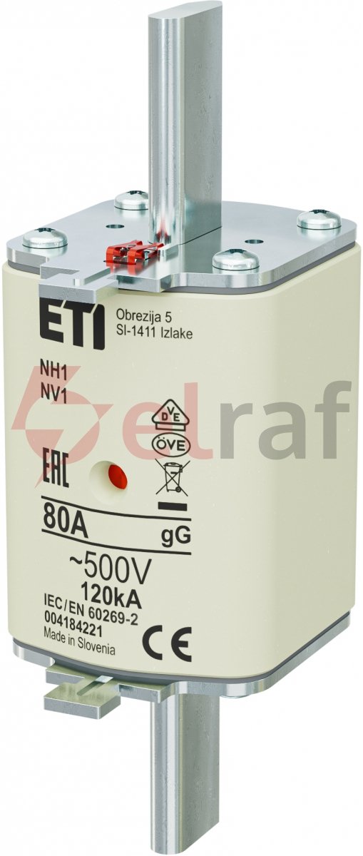 Wkładka bezpiecznikowa NH1 80A gG 500V 004184221 /3szt./