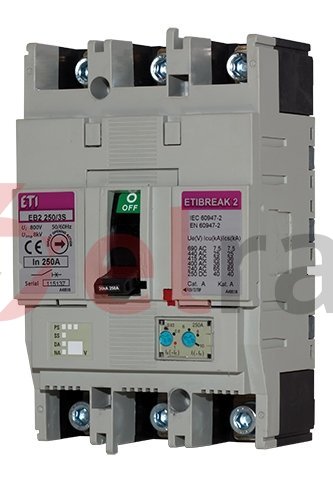 Wyłącznik kompaktowy 4P 160A 36kA /wyzwalacz termo-magnetyczny/ EB2 160/3S 004671062