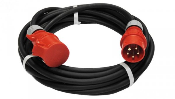 Przedłużacz budowlany elCORD z inwerterem faz CEE 16A 400V IP44 5m H07RN-F 5G2,5 (gumowy OPD) z wt. i gn. CEE 16A-5P 31256050