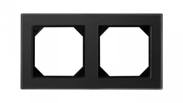 Ramka szklana podwójna 87mm x 158mm - kolor black glass L-F2-BG