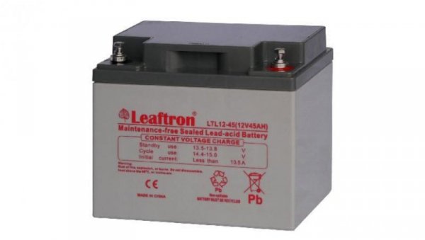 Akumulator AGM żelowy Leaftron LTL12-45 12V 45Ah Long Life 10l LTL12-45