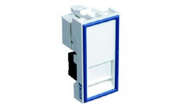 Gniazdo UTP RJ 45 kat. 5e z adapterem 1-modułowe, białe, niskie, 22,5x45x23mm, 45x45, DCN/TS-868K-8-C5E