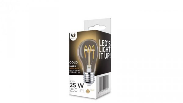 Żarówka LED Filament E27 A60 4W 230V 2000K 250lm SF złota Forever Light
