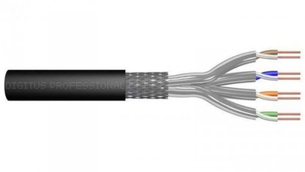 Kabel teleinformatyczny S/FTP kat.7 PE zewnętrzny suchy czarny Fca DK-1741-V-5-OD /500m/