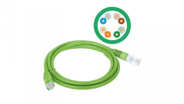 Patchcord UTP A-LAN KKU5ZIE5.0 (RJ45 - RJ45 5m UTP kat. 5e kolor zielony)