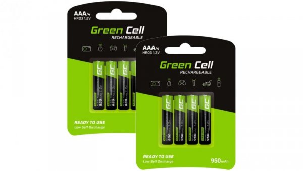 Akumulator Ni-MH R03 AAA 950mAh 1,2V GREEN CELL /8 sztuk/