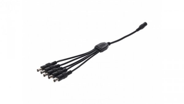 Rozgałęźnik DC 5.5X2.1 5W-1G czarny 24cm 22/20awg