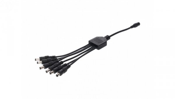 Rozgałęźnik DC 5.5X2.1 6W-1G czarny 24cm 22/20awg