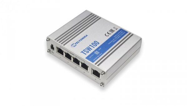 Switch PoE 5x RJ45 1000Mb/s, 4x PoE, 60W Teltonika TSW100