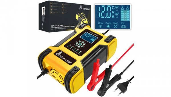Prostownik 100 - 240VAC, 12V 12A, 24V 6A Extralink Shango Smart Battery Charger