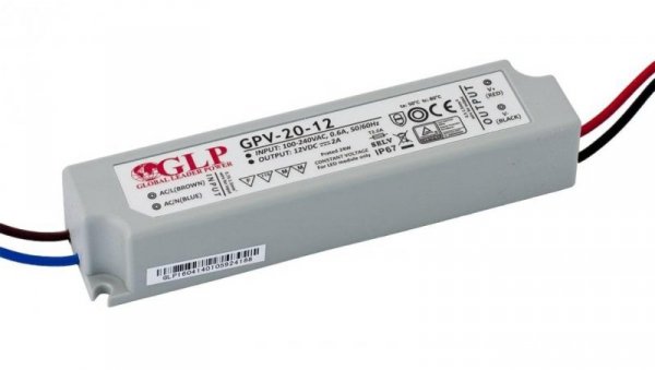 GPV-20-5 Zasilacz impulsowy do LED 20W 5V/3A, IP67 hermetyczny