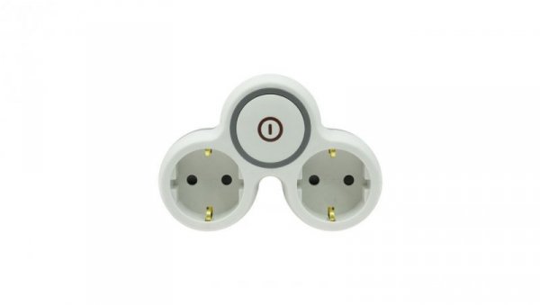Rozgałęźnik wtyczkowy dwukrotny z włącznikiem z/u schuko R-21BWS/S/B W-72003