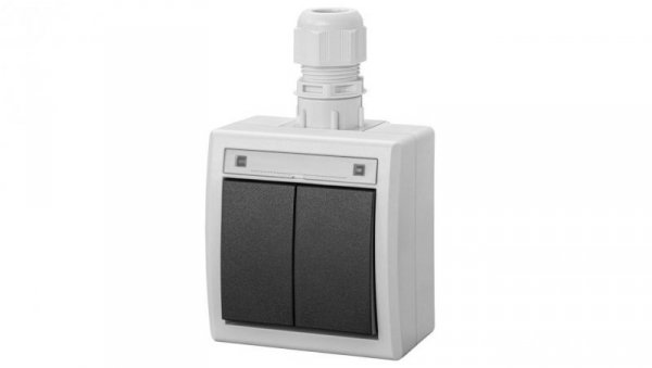 AQUANT 2K łącznik natynkowy świecznikowy IP65 szary 5002-65