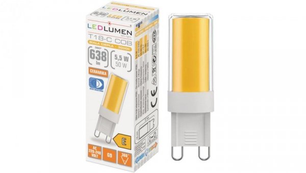 T18-C G9 5.5W 230V COB LED WW
