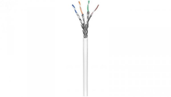 CAT 6 kabel sieciowy, S/FTP (PiMF), biały - Długość kabla 305 m