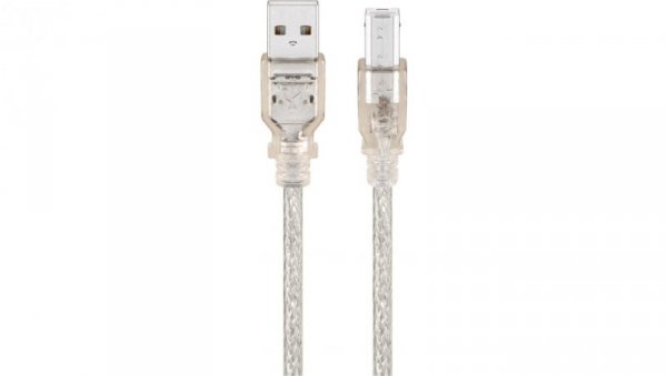 Kabel USB 2.0 Hi-Speed, Przezroczysty - Długość kabla 1 m