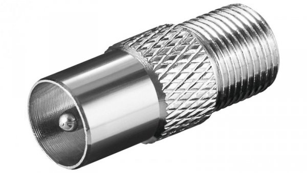 Adapter F: Gniazdo F Wtyk do kabla koncentrycznego - Połączenie, materiał obudowy cynk