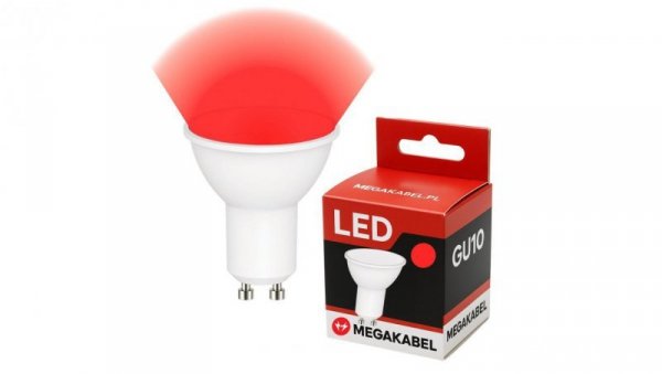 Żarówka GU10 LED CZERWONA BARWA 230V 3W 350 lm 38 CY-29 RED MEGAKABEL