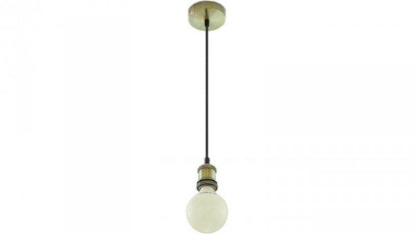Lampa dekoracyjna wisząca oprawka mosiądz + przewód czarny dł:900mm E27 max 60W IP20 V-TAC VT-7555-BB