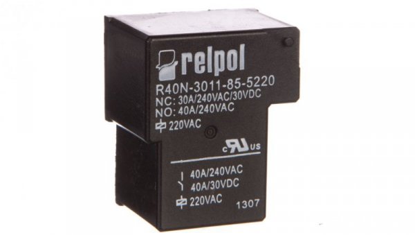 Przekaźnik przemysłowy 1P 40A 220V AC PCB R40N-3011-85-5220 2614752