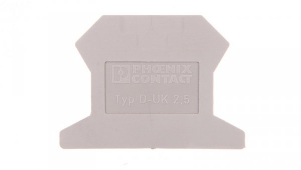 Ścianka końcowa 1,5x42,5x30,7mm szara D-UK 2,5 3001022 /50szt./